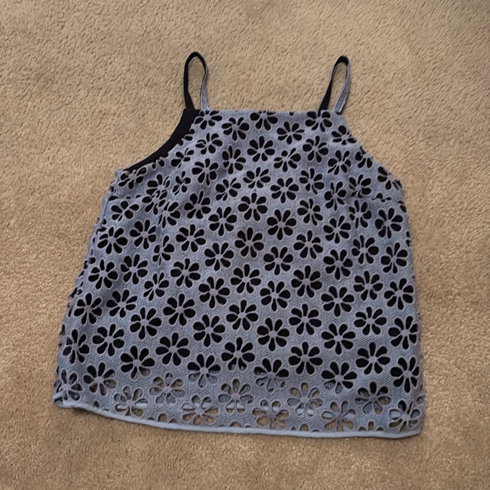 blue floral maeve tank top